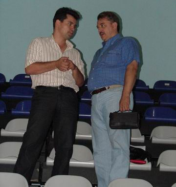 Sergey Kozlov (DINA's president) and Oled Denisov (the famous goalkeeper and now he is the director of DINA's youth football school)