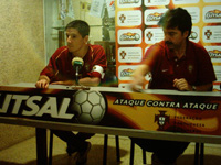 Andr� Lima and Orlando Duarte during the press conference (Photo courtesy www.futsal.com.pt)