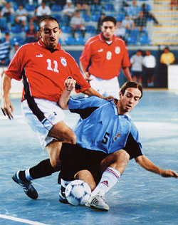 Sayed Arafa (No. 11) in action during the last FIFA World Futsal Championship in Guatemala ...