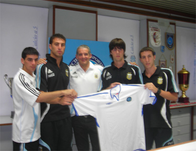 From the left: Christian Borruto, Mauro Riente, Fabian Lopez, Lucas Eduardo Chianelli and Maxi Rescia (Photo courtesy: Napoli Calcio a 5)