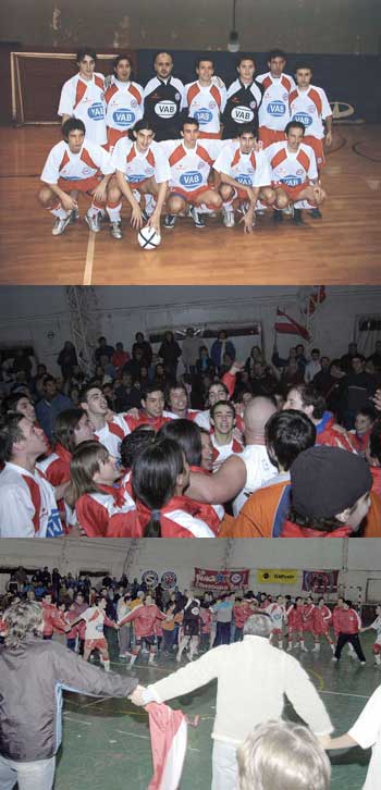 Photo 1: Argentinos Juniors - Photo 2 and 3: Argentinos players celebrating the title (Photo courtesy: Pasion Futsal)