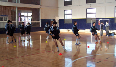 Planas, Garcias and Giustozzi working hard (Photo courtesy: Cristian Fedeli - Pasion Futsal)