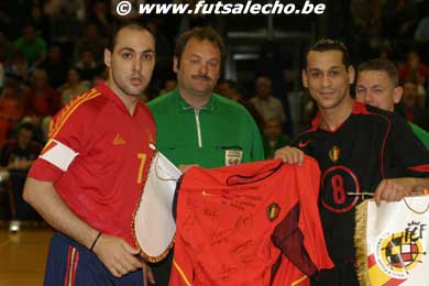 Javi Rodriguez receiving a 