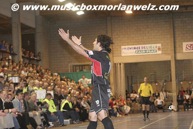 Ricardo celebrating a goal (Photo courtesy: JBMB Morlanwelz)