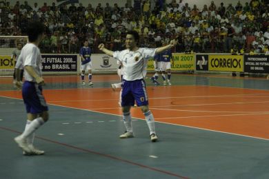Koyama celebrating the Japanese goal! (Photo courtesy: Beto Costa - CBFS)