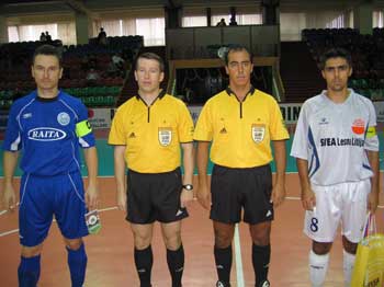 Ivanov, referees and Simic before the match (Photo courtesy: BUGROFF)