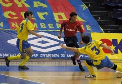Georgy Somkhishvili vs Nikolay Ivanov (#3) and Zdenek Slama (#13) (Photo courtesy: CSKA) (Photo courtesy: CSKA)