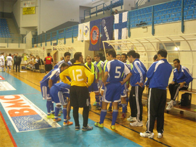 Time out by Petros Constantinou (Photo courtesy: Yiannis Vakis - Cyprus Futsal Portal)