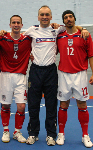 Doug Reed, first from the left, here with Mico Martic and Pablo De Oliveira during a training stage of the English National team (Photo courtesy: Pablo de Oliveira)