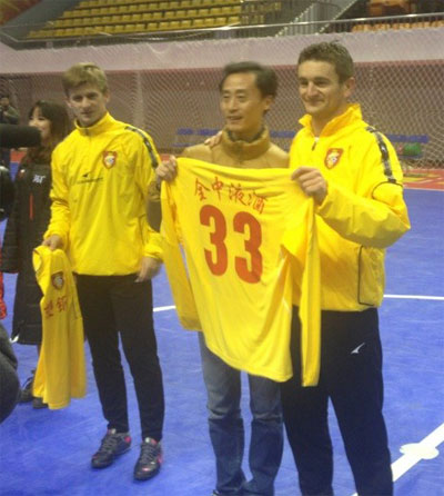 Alen Lalic (right) and Patrick Drndic (left), new stars of Chengdu Rongchao (Photo courtesy: Li Jing)