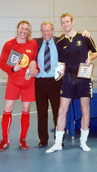 Best goal-scorers: Ruslan Kirpkov and Jay Corran with Richard Caborn MP ...