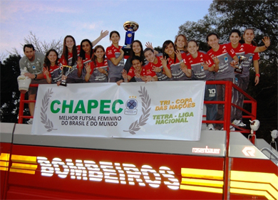 It*s time to celebrate (Photo courtesy: Female Futsal Unochapec)