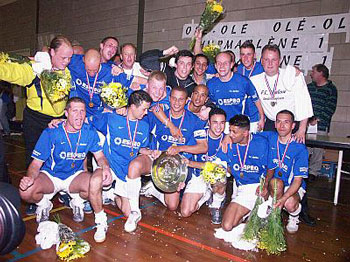 Time to celebrate for FC Marlene players (Photo courtesy: http://www.fcmarlene.nl)
