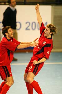 Alessio Musti and Patrick Nora celebrating the Bnl goal (Photo courtesy: Carlo Giuliani)