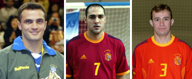 Falc�o - Javi Rodriguez - Marcelo (Photos courtesy: Leadtek Sports - LNFS - LNFS)