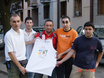 From the left to the right: Mico Martic, Fabrizio Bombelli, Ruggero Ferretti, Danilo Lemma and Luca Ranocchiari support Olympic Futsal!