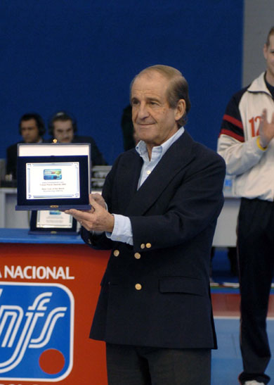 José María García, Boomerang founder. The Maquina verde is the best club of the World! (Photo courtesy: Enrique Serrano - LNFS)