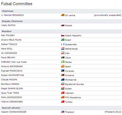 Current FIFA Futsal Committee