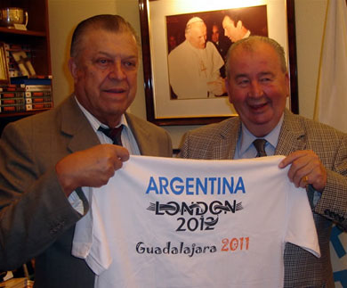 Ciro Fontão and Julio Grondona in the AFA headquarters (Photo courtesy: FPFS)