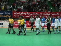 Teams in the arena...