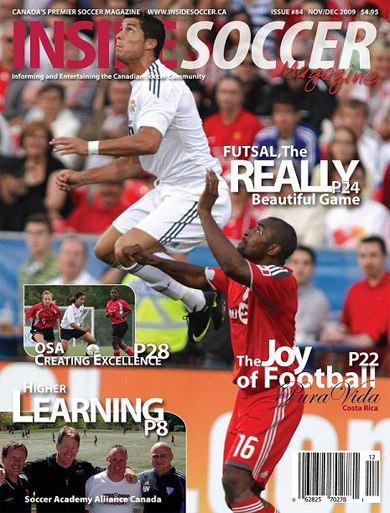 Inside Soccer Magazine cover page