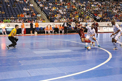 Marinho gets fouled to set up a penalty shot (Photo courtesy: Kathleen George)