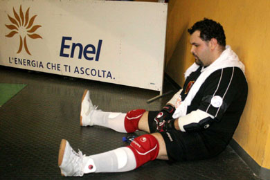 A disappointed Angelini after the end of the match (Photo courtesy: Carlo Giuliani)
