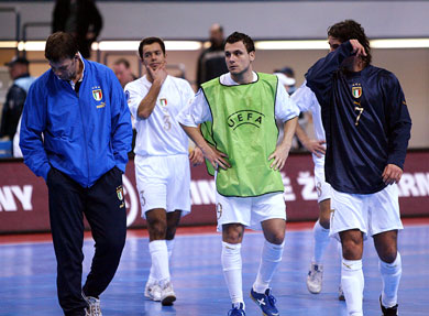 The Italian disappointment after the match (Photo courtesy: Joe Pepler - UEFA.com)