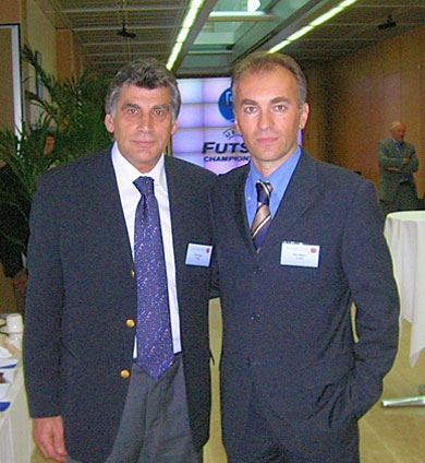 Omer Kaner and Mico Martic during the European Champs draw in Nyon (Photo Futsalplanet.com)
