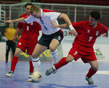 English player in action against Iran ...