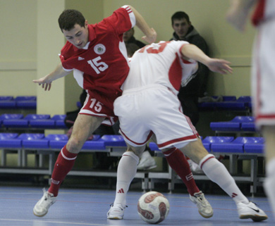 Latvia A vs Latvia U21 (Photo courtesy: Latvian Futsal Committee)