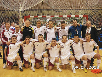 Latvian National team in Poland (Photo courtesy: Futsal Latvia Portal)