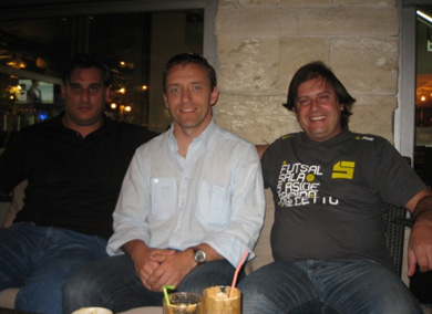 Morel here with Yiannis Vakis (left) ans Andreas <br>Mikellides (Photo courtesy: Yiannis Vakis - Futsal Cyprus)