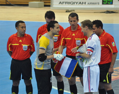 Team captains: Libya*s Mohamed Ali Omer Alsharif and France*s Stephane Basson (Photo courtesy: Mohammed Zayed)