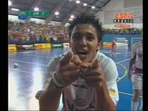 The Leandrinho's double was not enough for Intelli/Penalty (Photo courtesy: www.futsal.com.br)