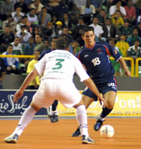 Lenisio (Ulbra) against Henrique (UCG Goias) during the first semifinal match ...