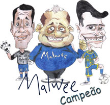 Bag�, Ferretti and Falcao can celebrate!  - Drawing by: Caio Stachi Boracini (caiuaestaca@hotmail.com) - Special thanks to Marcos Diniz - www.futsal.com.br