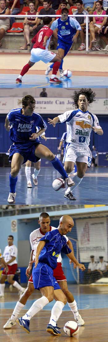 Photo 1: Garcia Sanjuan (Benicarl�) vs Tatu (Caloto) - Photo 2: Fali (Playas) vs Thiago (Marfil) - Photo 3: Riquer (Azkar Lugo) vs Rafa Munoz (Mir� Martorell) (Photo courtesy LNFS)