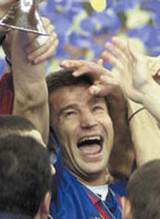 Javier Lorente celebrate victory on 1st UEFA Futsal Cup ...