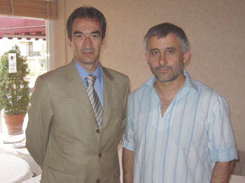 Javier Lozano and Paulino Rentero in the Ciudad del Futbol de Las Rozas (Photo courtesy: Uni�n Deportiva Las Rozas - Boadilla)