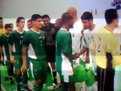 Greetings before the match - 2 (Photo courtesy: Hussein Budejaja)