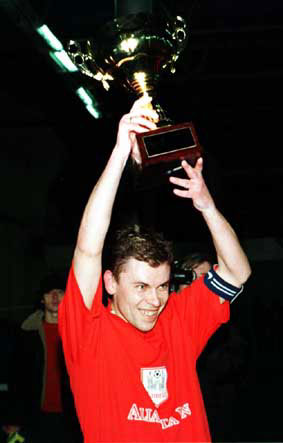 Camelot captain Galushca can hold the cup! (Photo courtesy: FC Camelot)