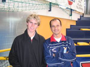 Greg Giovenali with the Brazilian coach of Lazio, Eduardo Valdez Basso Morruga