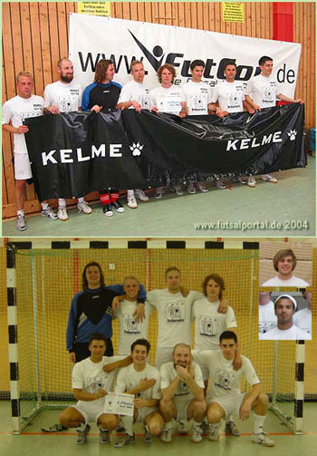 University M�nster Futsal Team in two images (Photo courtesy: http://www.futsalportal.de and  http://www.futsal-muenster.de)