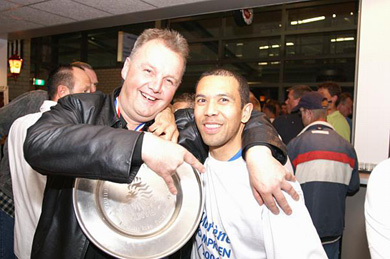 Ad Molenaar (chairman Fc Marlene) and Max Tjaden (Photo courtesy: Leo Giovannangelo)