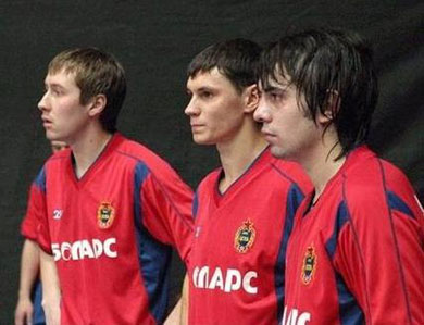 CSKA second line, from left to right: Maxim Filippov, Serguei Sergueev and Marat Azizov  (Photo courtesy: CSKA)