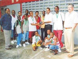 Members of the winning team (Photo courtesy: Stabroek News)