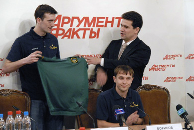 Marko Peric and Russian legend Oleg Denisov (now Dina general director) (Photo courtesy: Dina Moscow)