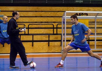 Riquer, Tino Perez and Lorente: will Lugo reach the semifinals? (Photo courtesy: LNFS)