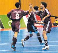 Qatar national team celebrating a goal (Photo courtesy: The Peninsula Qatar)